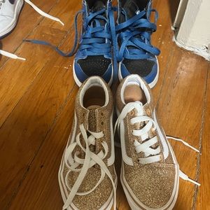 Jordan retro ones vans gold glitter 2 pairs